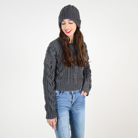 BRAIDED PULLOVER AND CAP -...